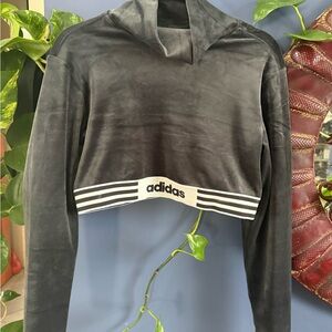Adidas crop top velour with Trefoil Logo only worn once!